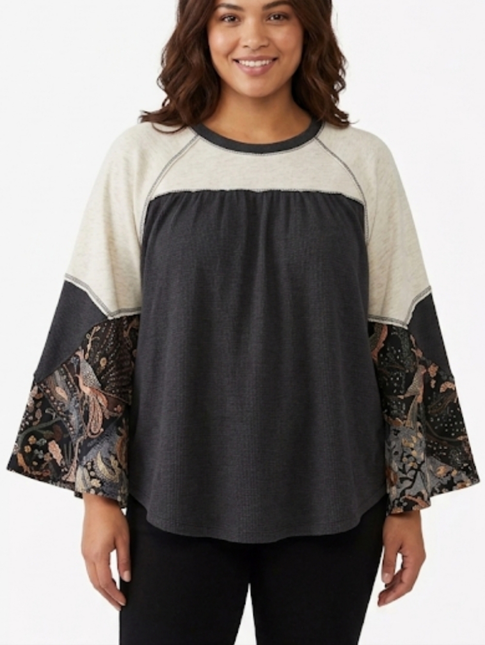 We The Free Women Black Friday Fever Top By Free People Crew Neck,Size S.
